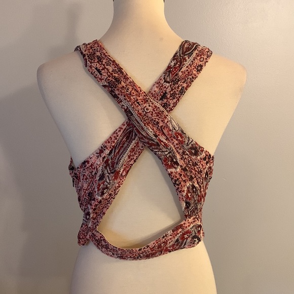 [alice + olivia] Colorful Boho Floral Pattern Crop Top - Size 8 - Picture 4 of 6